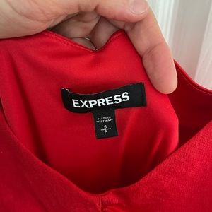 Express, Red, Chiffon, Off the Shoulder Dress